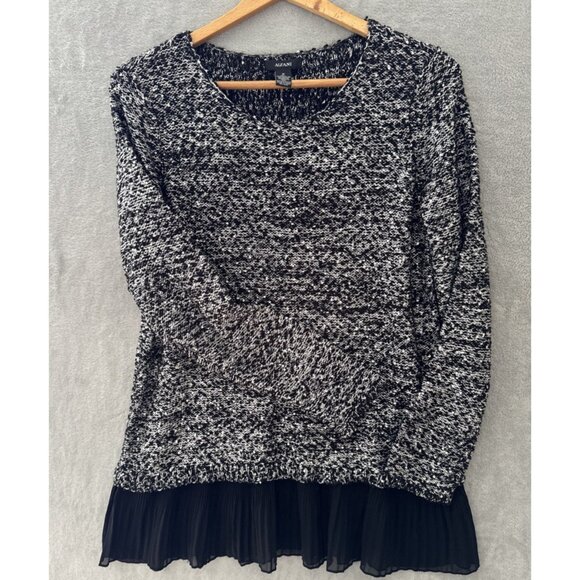 Alfani Sequins Ruffle Sweater Sheer Ruffle Bottom Long Sleeve Formal Night Sz M - Picture 3 of 16